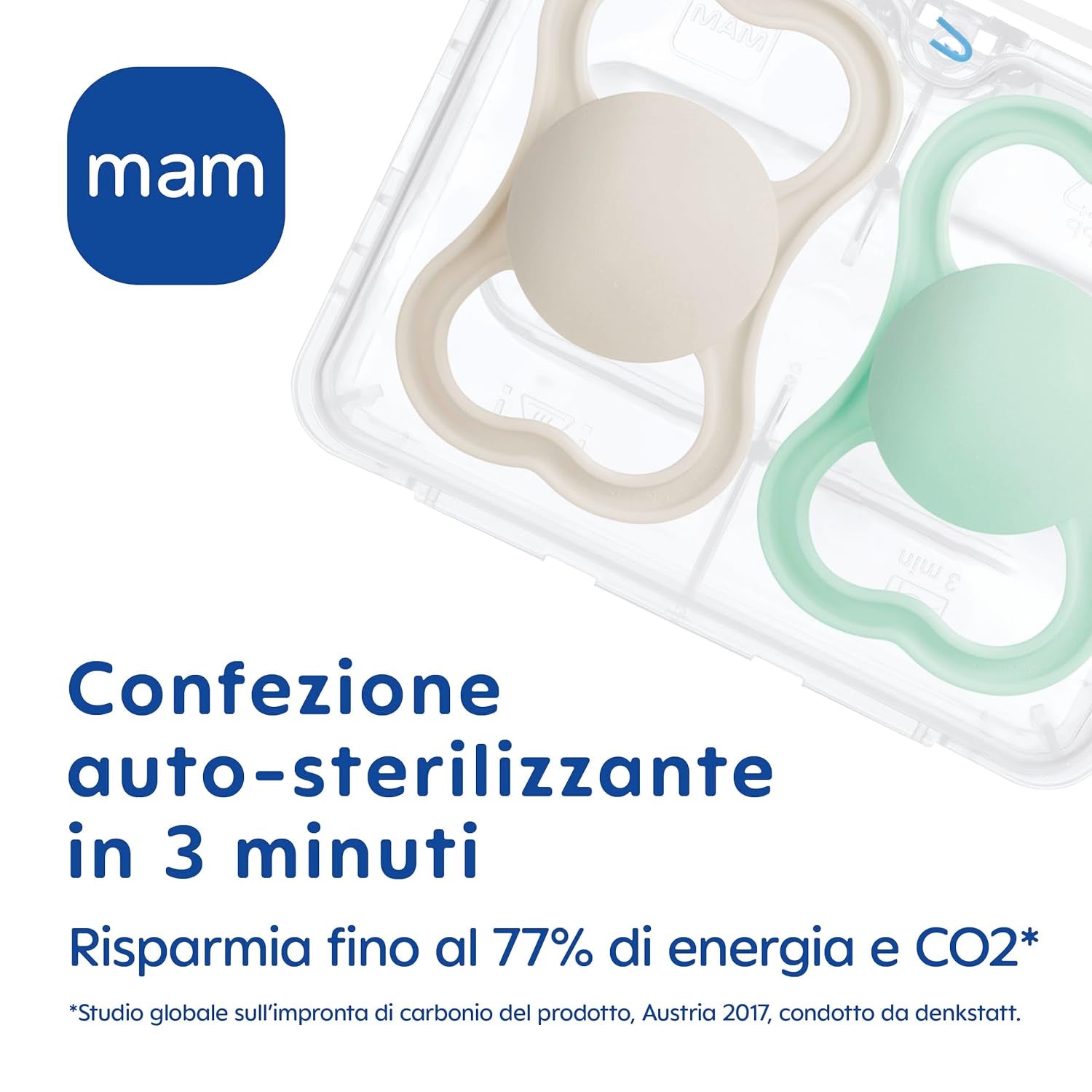 MAM Air Nachtfopspeen 6-16 maanden (2-pack) MAM-fopspeen 6-16 maanden, Glow In The Dark voor de gevoelige huid, babyaccessoire 2-pack met siliconen speen- en fopspeenhouder, neutraal/groen