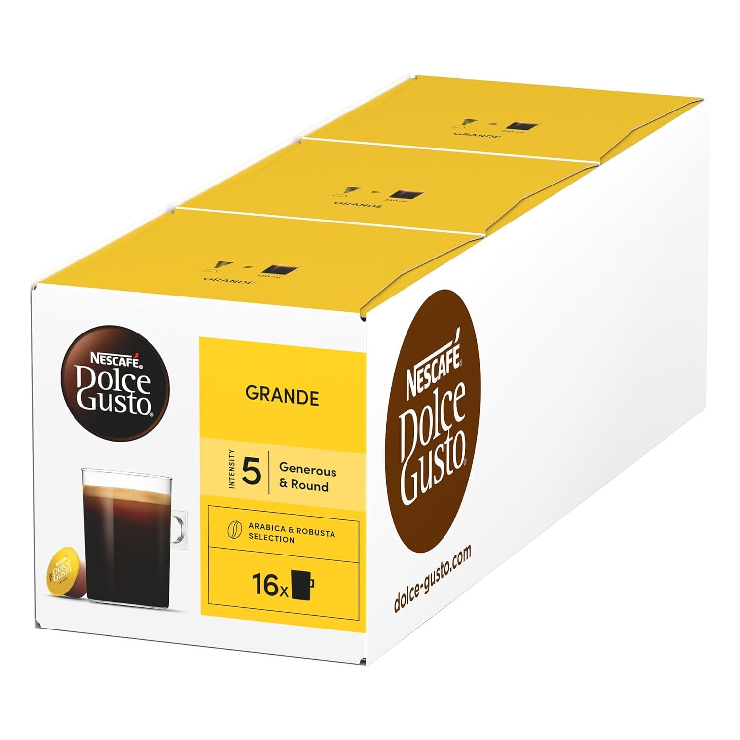 NESCAFÉ DOLCE GUSTO Grande Kaffeekapseln 3er-pakket (3 x 16 Kapseln)