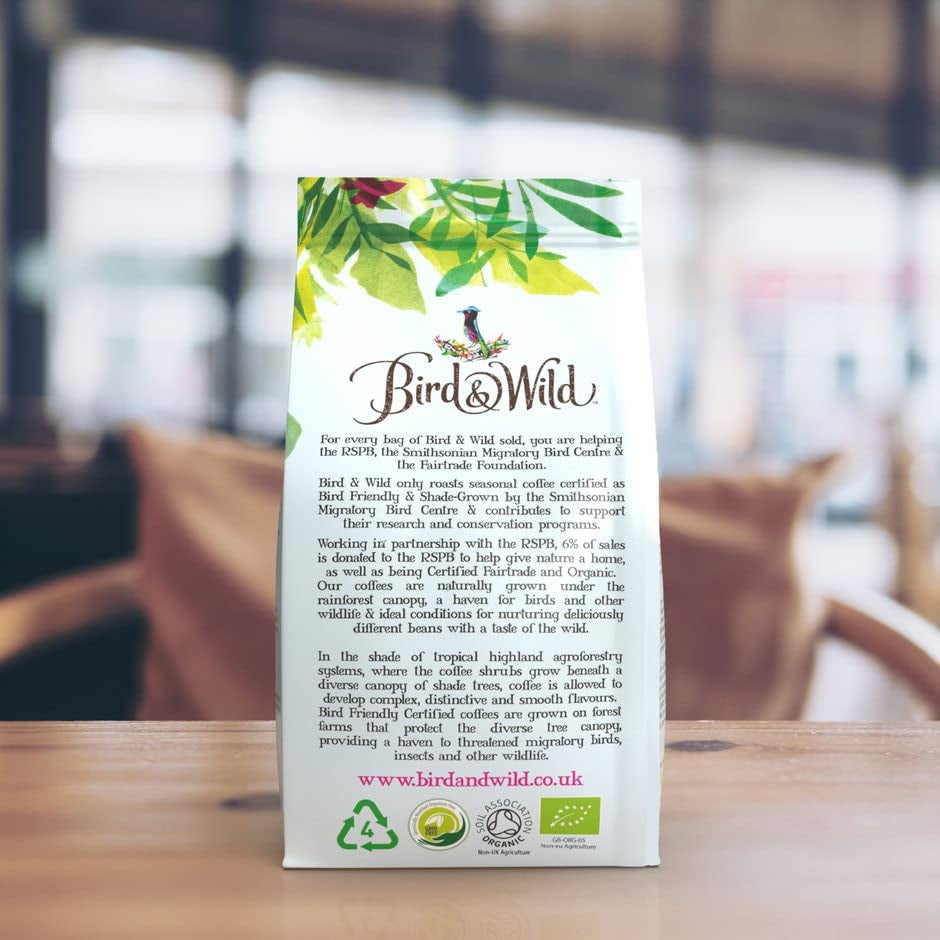 Kenmerkende espressomix, Fairtrade, hele bonenkoffie, biologisch, in de schaduw gekweekt, beschermd tegen vogels, nettogewicht 200 g