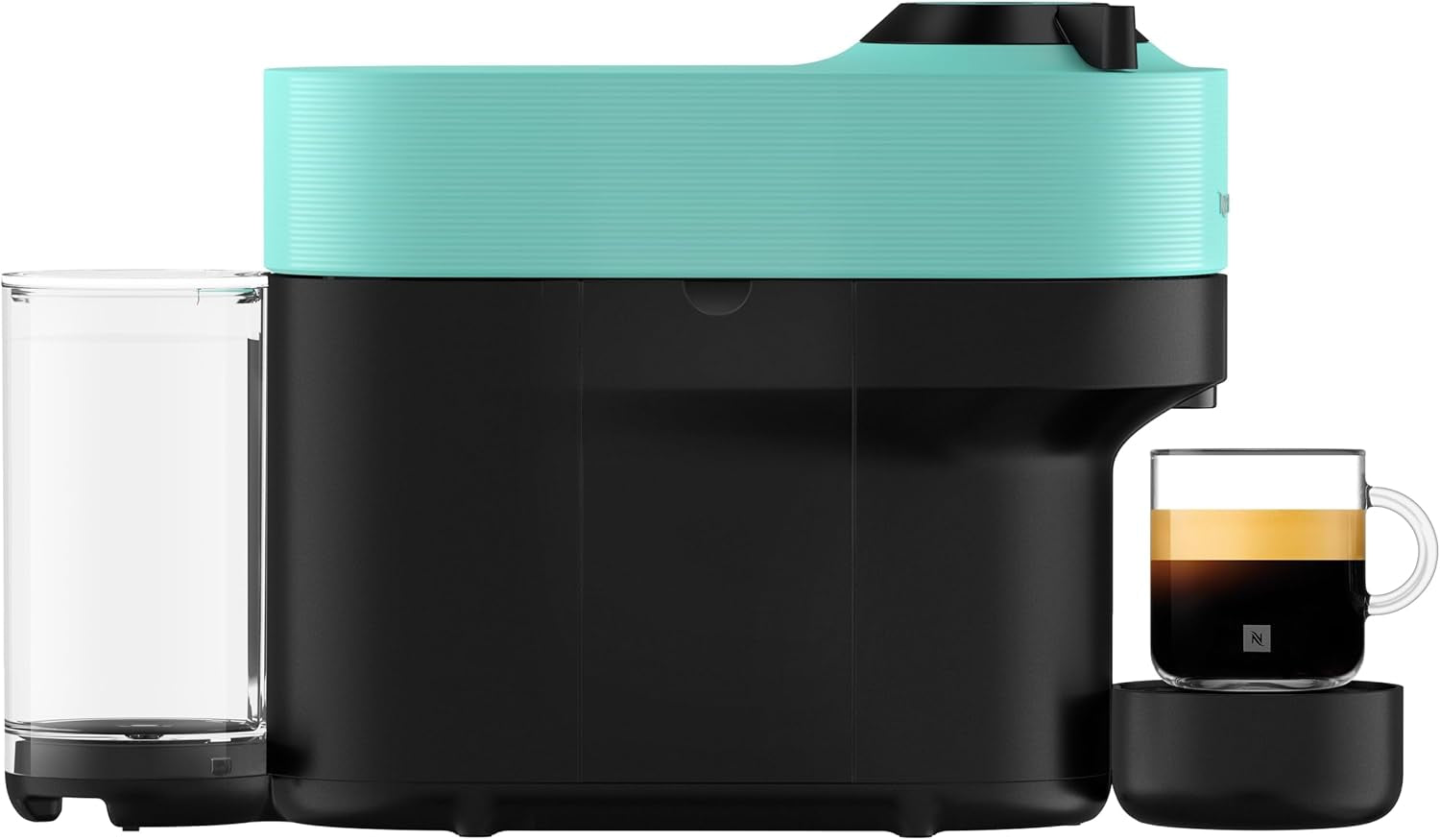 Espressomachine met Nespresso Krups Vertuo Pop capsules, inhoud: 560 ml, automatische capsuleherkenning, one-touch systeem, 4 kopgroottes, verkorte opwarmtijd, duurzaam, Aqua Mint, XN9204