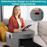 Leeskussen voor bed en bank, gaming-schootkussen, laptop-schootkussen, gamingkussen met armen en zijvak, voor volwassenen die spelen, lezen, tv kijken, gamen op de bank