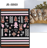 5 Blatt 3D Nagelsticker Weihnachten Nagelaufkleber 5D Stereoskopisch Selbstklebend Schneeflocke-Weihnachtswinterurlaub Nail Art Sticker Decoratie Nageldesign Zubehör