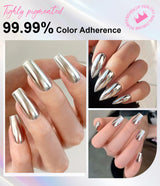 BISHENGYF Silver Chrome Nail Powder – Metal Holo Chromfarbener Nagelpuder, 1G Cromepulver Nägel Glitzer Glänzende Silver Nagelpulver Spiegeleffekt Pigment Nagelkunst, DIY-Design-Dekor Frauen Gift