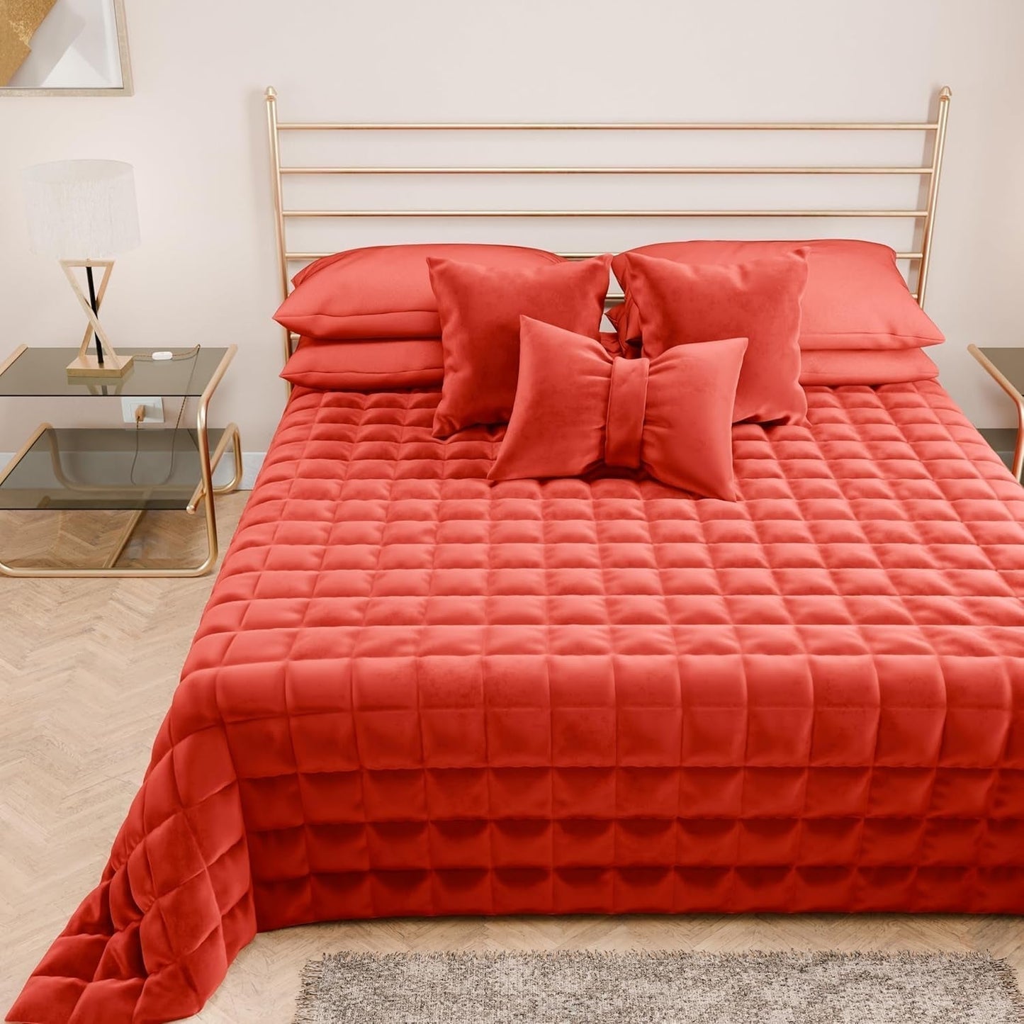 PETTI Artigiani Italiani - Eenpersoonsbedquilt, dubbelzijdig dekbed, lentequilt, nachtblauw, wit, 100% Made in Italy Quilts en quilts Naty Shop Rood 160 X 190 Cm