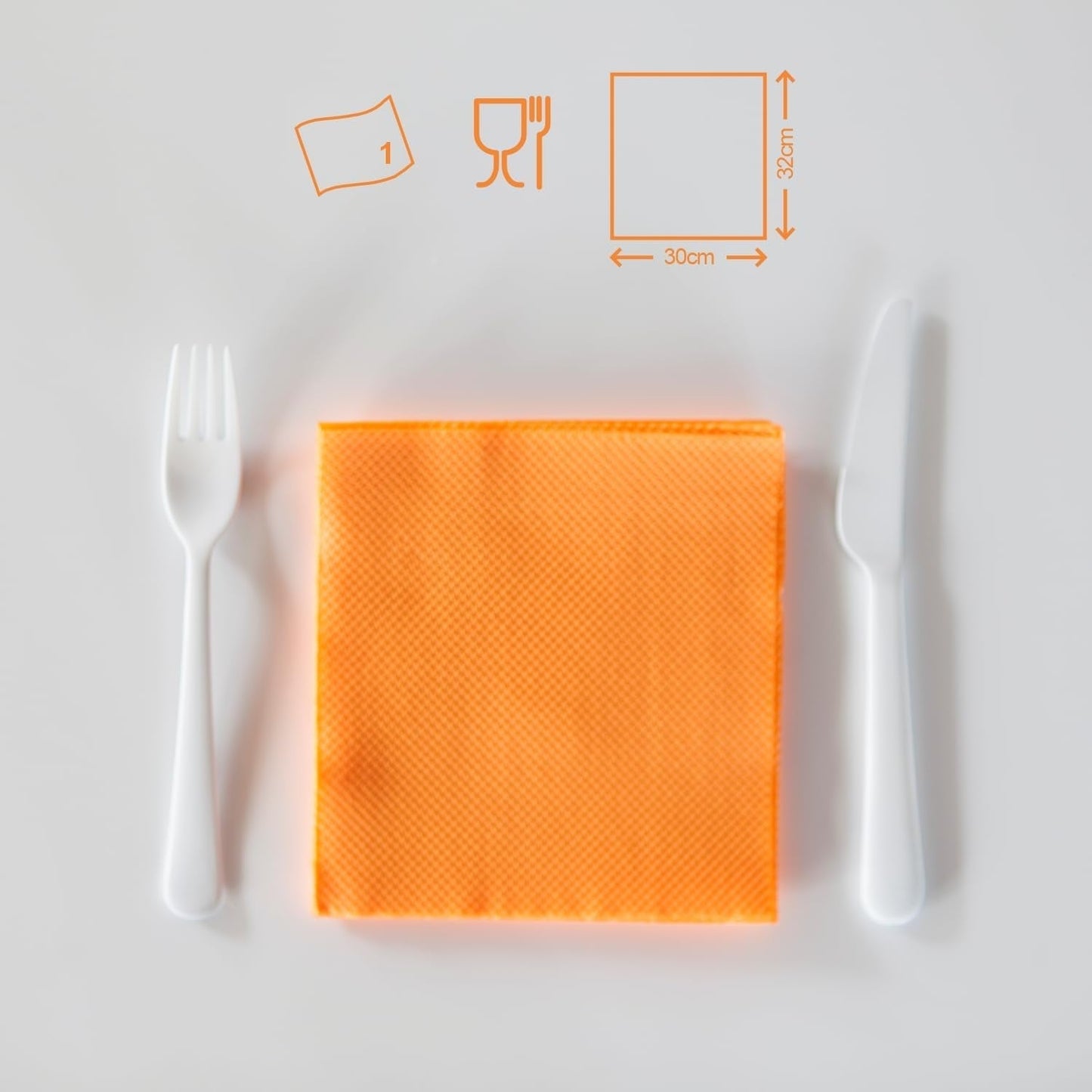 Renova papieren servetten, rood label oranje - 70 servetten