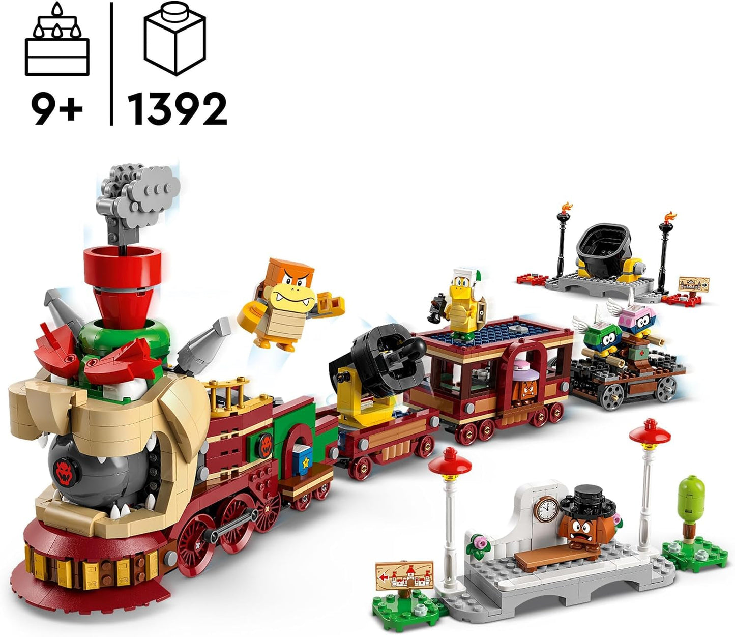 LEGO Super Mario Express Bowser Train Avontuurlijke speelset voor kinderen met hamer Brother 2 Gumba's en 2 Parapunctures Nintendo Cadeau voor Jongens Meisjes Gamers 71437 Bouwsets Besuche in LEGO-Store