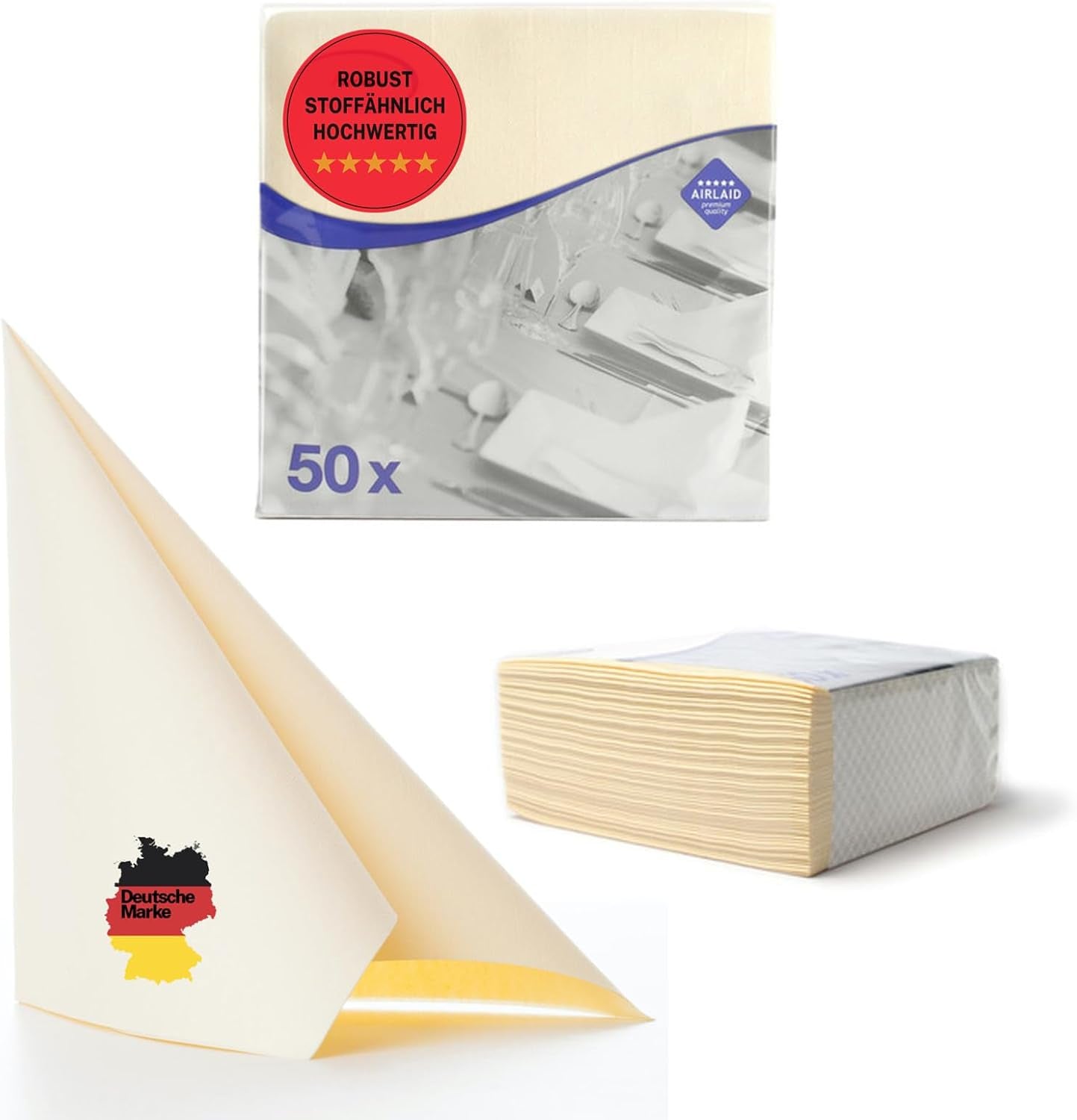 50 Aroba Airlaid Servetten Textiel Look 19 KLEUREN 40X40 Cm 1/4 vouw Hoge kwaliteit Textiel Look Bruiloft Servetten voor Jubilea Hotel Catering Feestdagen Kerst Bruiloft Roze