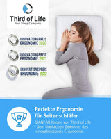 Kussen voor zijslaap GIANFAR | Orthopedisch neksteunkussen | Ultravers traagschuim tegen keelpijn en migraine | Thermoregulerende hoes | Kussen voor zijslapen met cervicale wervelkolom 55X40X12/10 cm Cervicale orthopedische kussens Naty Shop