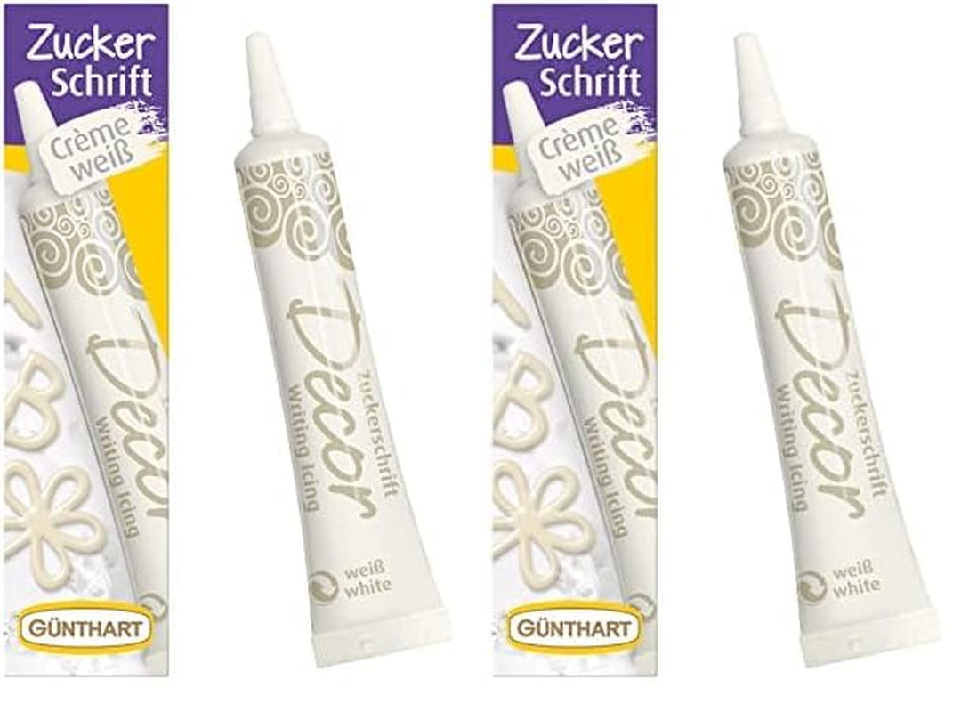 Günthart Backdecor 25 g Suiker met letters GOUD Voor alle desserts in gouden kleur Van suiker voor mooie letters en designs, 1 pakje (25 g)