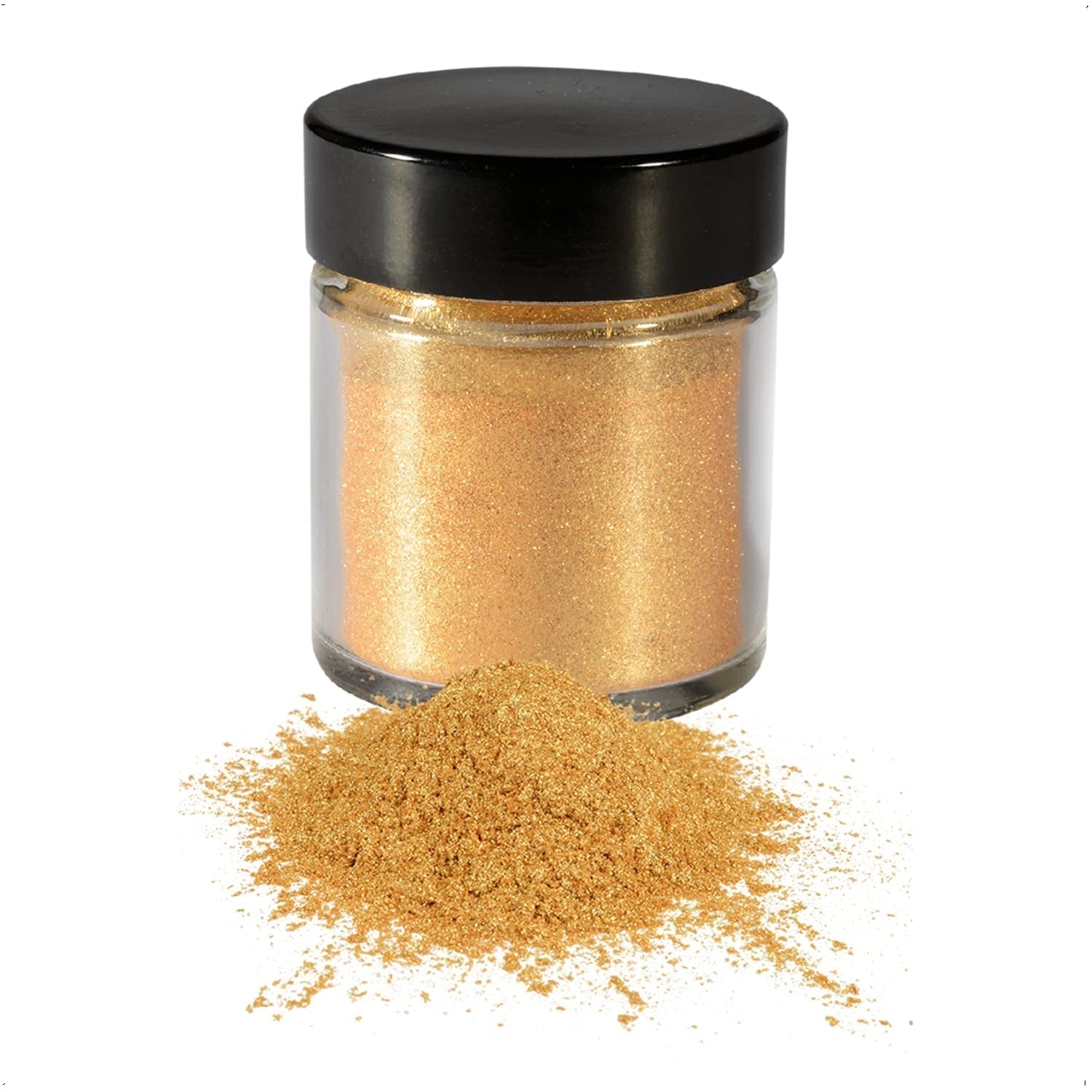 Günthart Backdecor Goudpoeder - Eetbare glitter, kleurstofpoeder voor levensmiddelen, drankglitter - Kleine glitter met goudstof voor bakliefhebbers, 1 pak (1 x 7 g)