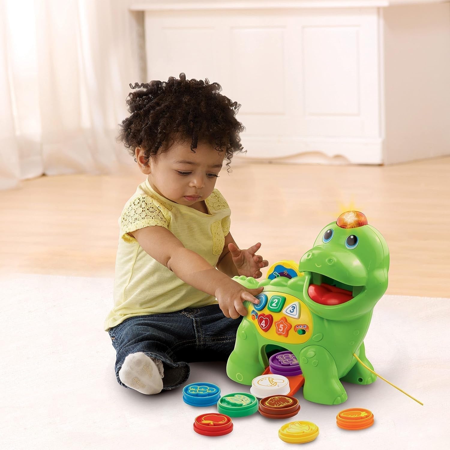 Vtech Baby Feed Me Dino - Voeden en leren Pratende dinosaurus met liedjes, knoppen en vraagspel - Voor 12-36 maanden Babyspeelgoed Naty Shop