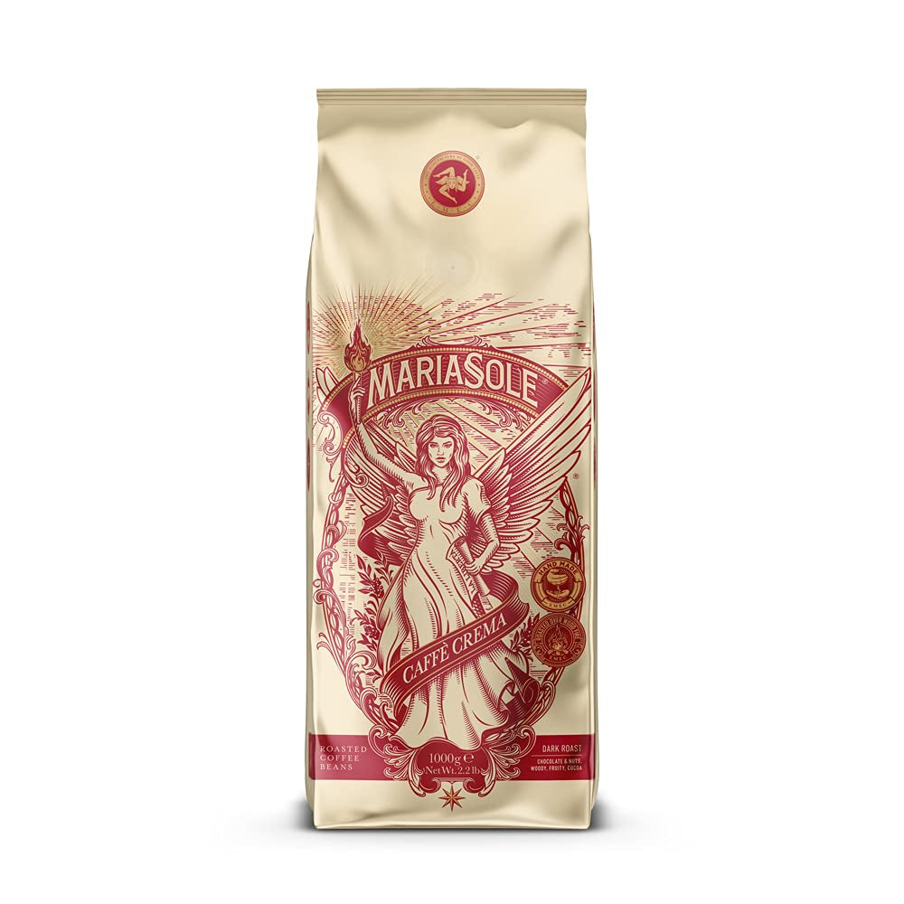 Caffè Crema 1kg – Traditionele Röstung in Sizilien über Holzfeuer In Handarbeit – Premium Kaffeebohnen für Vollaautomat en Siebträger