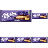 Milka Triolade 1 x 280g | Grote drielaagse chocoladereep | Alpenmelkchocolade, witte en pure chocolade | Milka chocolade van 100% alpenmelk | Chocoladerepen (pak van 5)