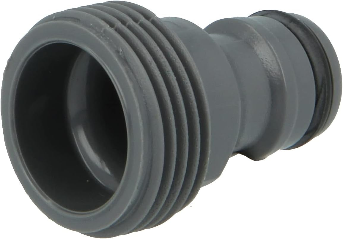 Amig - Mannelijke adapter voor 3/4 inch kraanaansluiting | Snel en eenvoudig aansluiten voor waterleidingen | Schroefdraadverbinding | ABS-kunststof en rubber | Grijs