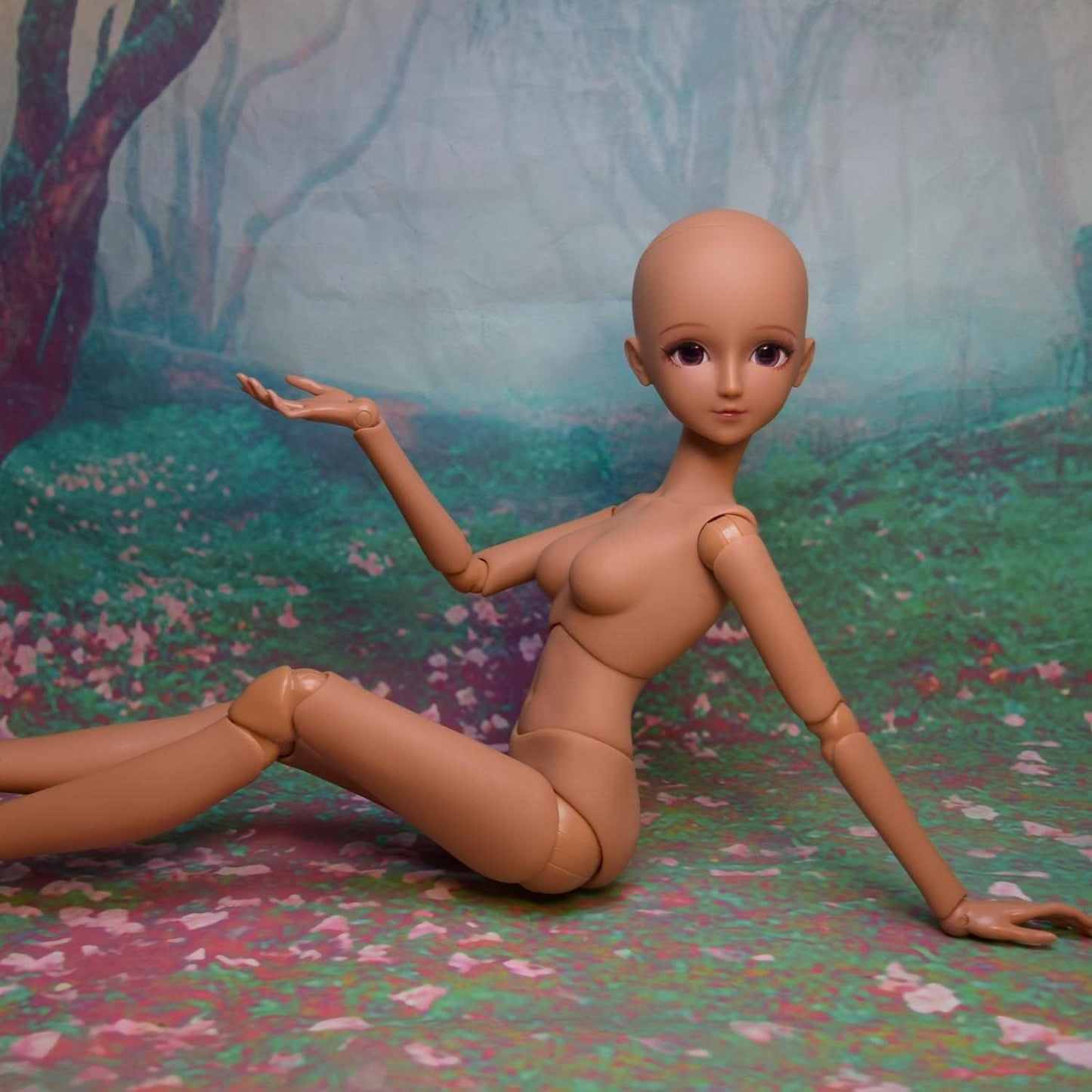 1/3 BJD Pop Zwart Bruine Huid Pop Lichaam 60cm 24 Inch Kogelgewricht SD Poppen Beweegbare Gewrichten PVC DIY (Alexia)