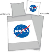 NASA beddengoedset, katoen/versterkt, grijs/wit Beddengoed - kinderen Naty Shop