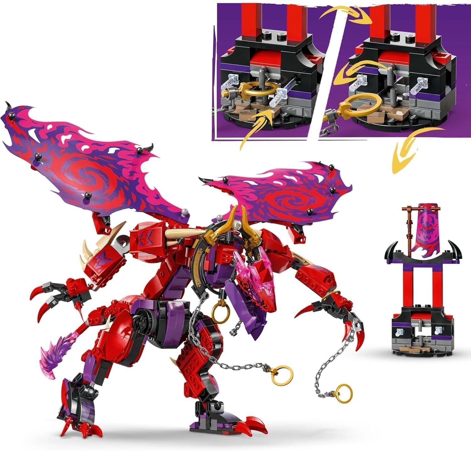 LEGO NINJAGO Chaos Dragon Thundertooth - Speelgoed met 6 Ninja-minifiguren - Rollenspel-bouwset voor jongens en meisjes vanaf 8 jaar - Cadeaus voor Rise of the Dragons TV-seriefans 71832 Bouwsets Beuche in LEGO-Store