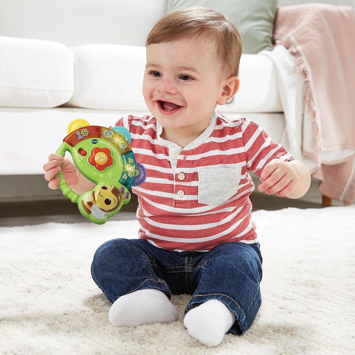 Vtech Baby Musical Bee Tamboerijn - Muzikaal speelgoed met cijfers, grappige geluiden, zinnen en liedjes - Voor kinderen van 3-36 maanden Babyspeelgoed Naty Shop