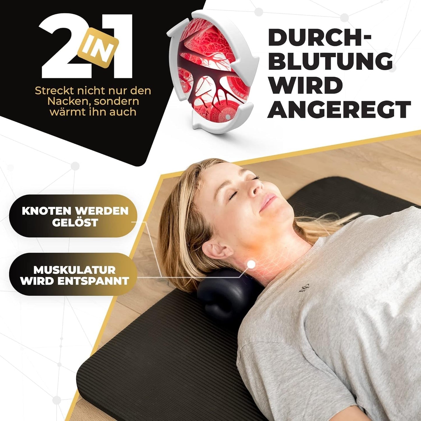 Nekstretcher met warmte, Nekstretcher voor nekpijn, Nekstretcher voor hoofdpijn, Bewolkte nek voor nekstrekking, Orthopedie Cervicale Orthopedische Kussens Naty Shop