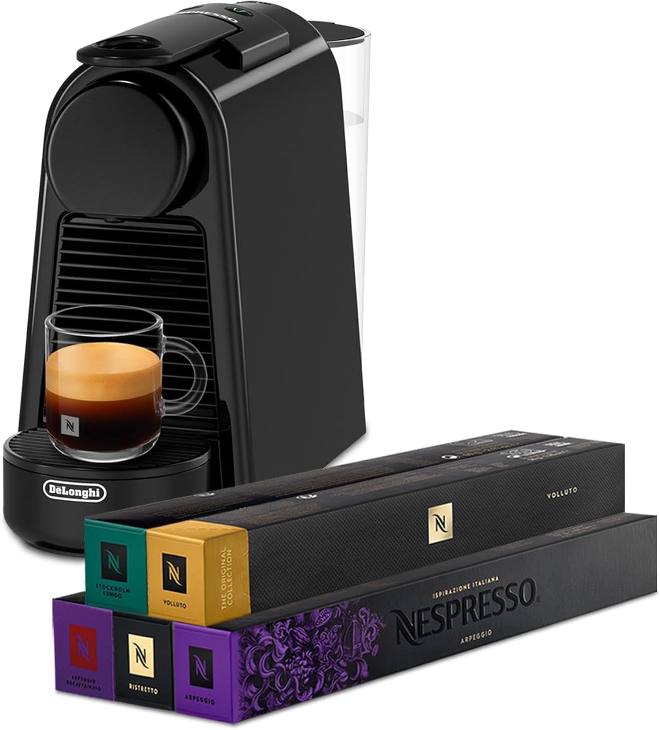 Espressomachine met Nespresso De'Longhi Essenza Mini capsules, zwart | Pompdruk 19 bar | Watertank 0,6 l | Voor espresso en lungo | Kleine espressomachine – Geweldige koffiemomenten | EN85.B