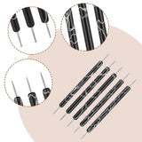 5 Stück Nail Design Dotting Tools Nagelkunst Werkzeug Nagelpunkt Pinsel Punktierung Stift Marbleizing Werkzeug Für Nagelack Maniküre, Zwart