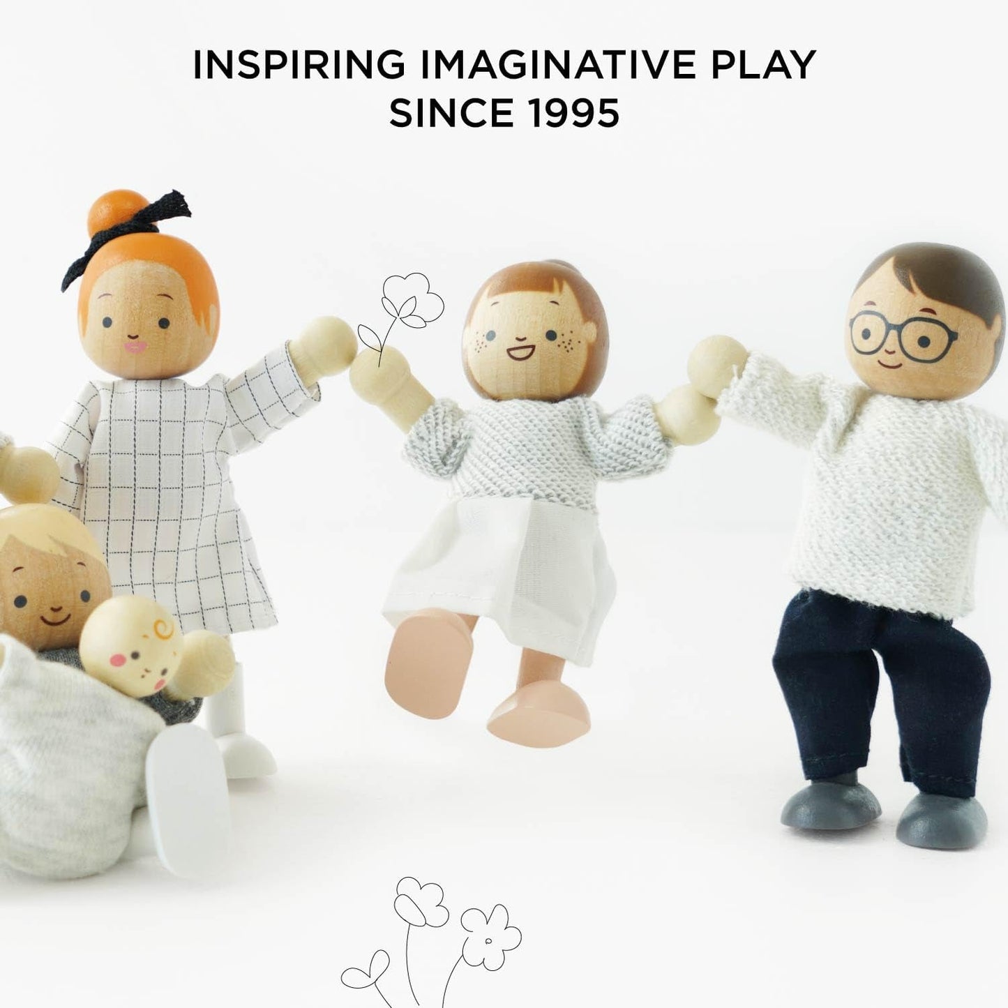 – My Doll Family houten poppenhuisspeelset | Daisylane poppenhuisaccessoiresets voor meisjes - geschikt voor kinderen vanaf 3 jaar P053