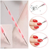 8 Boxen Nail Art Strass Kit - Nail Art Gemischt Strass Set, Nagel Kunst Strasssteine ​​Gems Perlen Edelsteine ​​Bunt Pferdeaugen Strass voor Nageldesign Zubehör Met 1 Pinzetten en 1 Strass Picker voor DIY