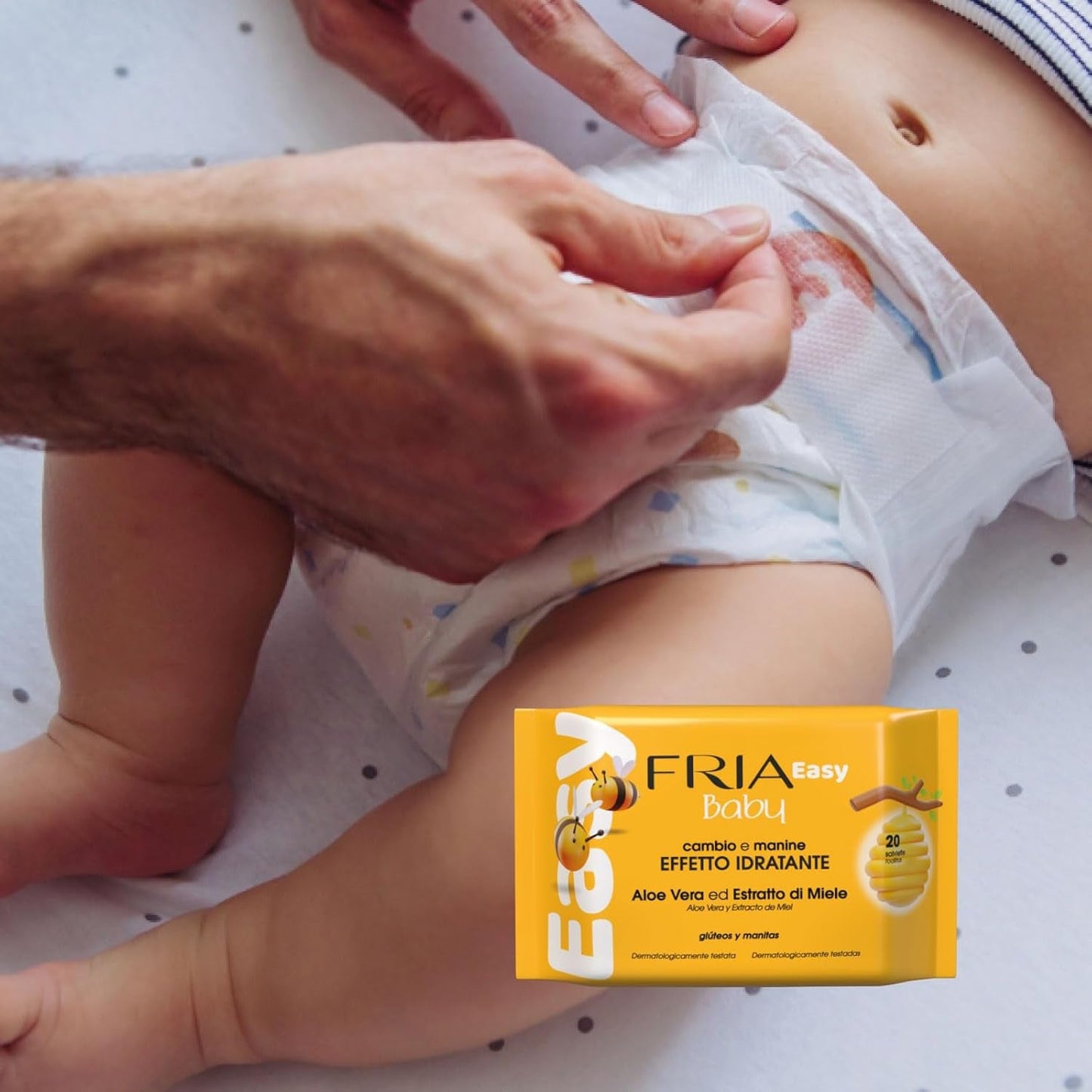 Gemakkelijke babydoekjes met aloë vera en honingextract Huidhydraterend, dermatologisch getest, verpakking van 20 doekjes