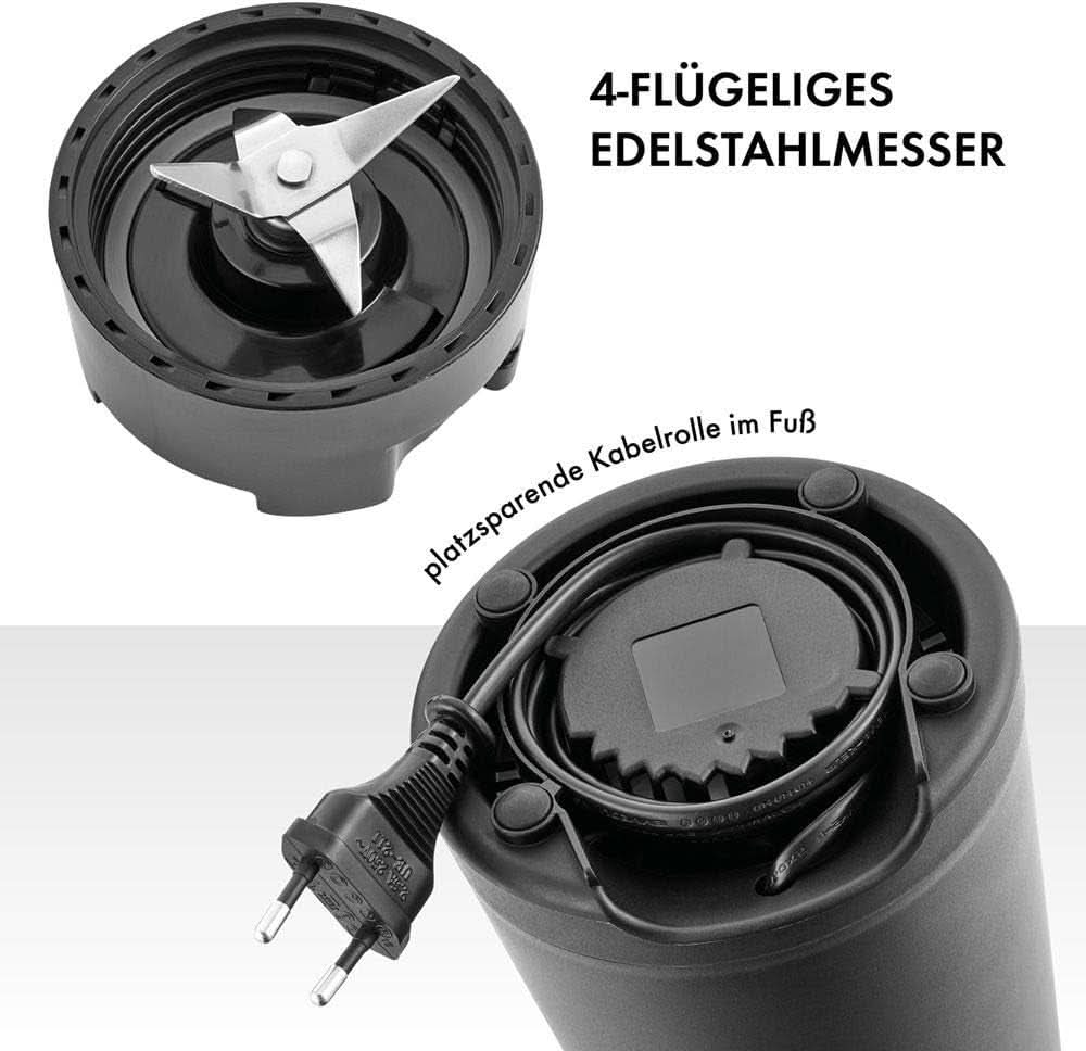 ZWILLING Keukenmixer, Smoothie Maker, Inkl. Trinkflasche Mit Verschluss, 600 Ml, 300 Watt, Edelstahl/Kunststoff, Schwarz Kitchen Naty Shop