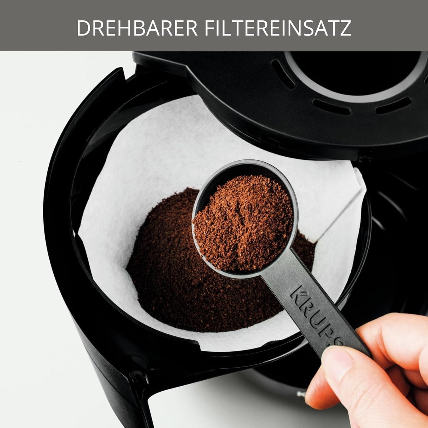 Krups F30908 ProAroma Espressomachine met filter en glazen karaf, inhoud 1,25 l, 10-15 kopjes, 1050 W, zwart