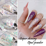 JMEOWIO Nagelglitter 12 roosters Aurora Nail Art decoratieaccessoires nageldesign