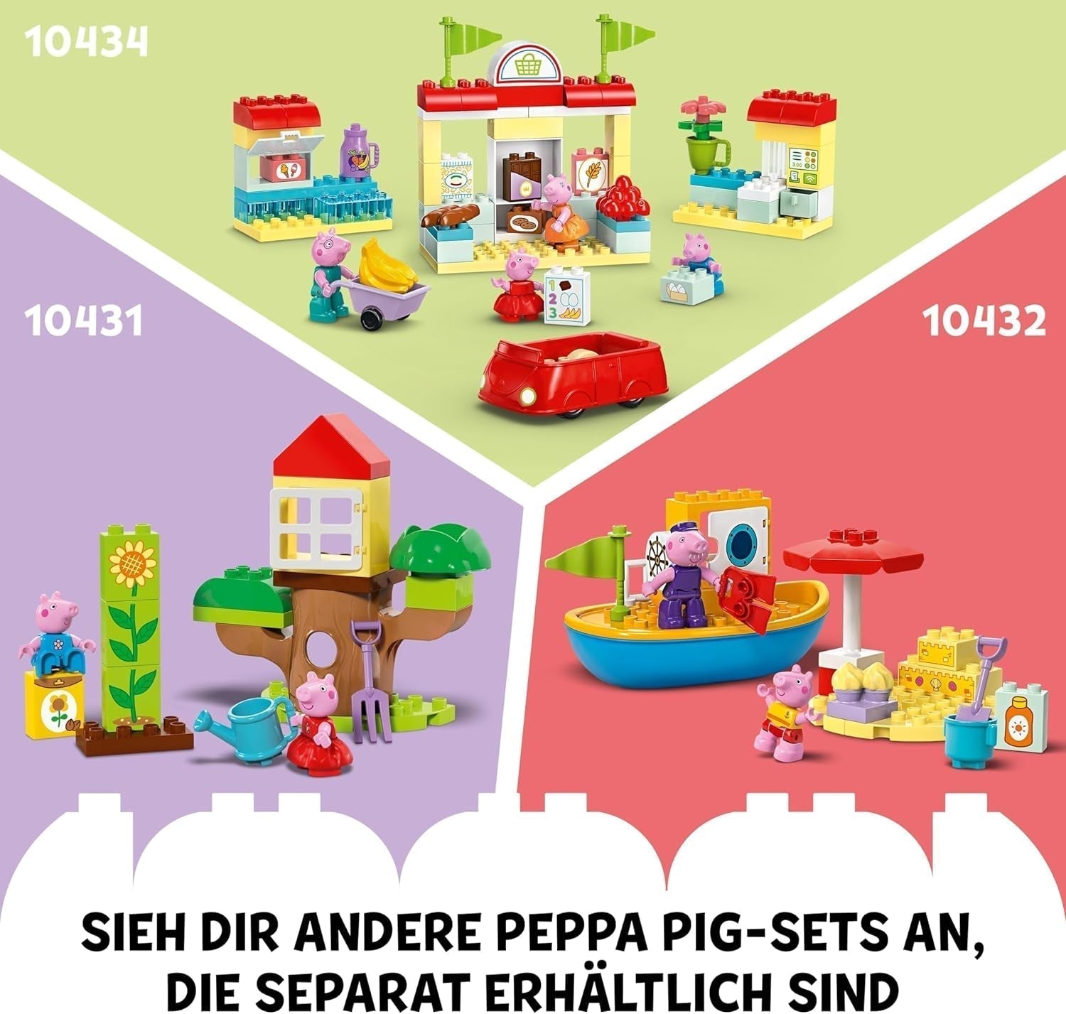 LEGO DUPLO Peppa's verjaardagshuis: Creatief speelgoed met 3 figuren, bouw en herbouwd speelgoedhuis voor 2-jarigen, jongens en meisjes, bevordert de behendigheid 10433 Bouwsets Besuche den LEGO-Store