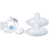NUK Nature Sense Handkolf | Voedingsset met handkolf, flessen en zoogcompressen Ultra Dry Comfort | 6 stuks Voedings- en borstvoedingsaccessoires Bebe Naty Shop Pakket met tepelbescherming Met temperatuurregeling