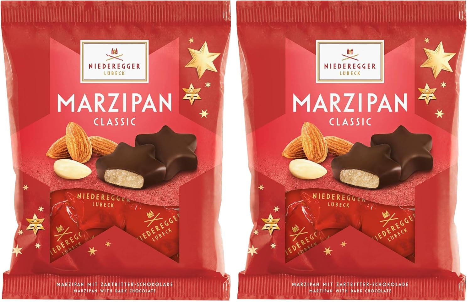 Niederegger Marsepein sterren in een zakje 87g