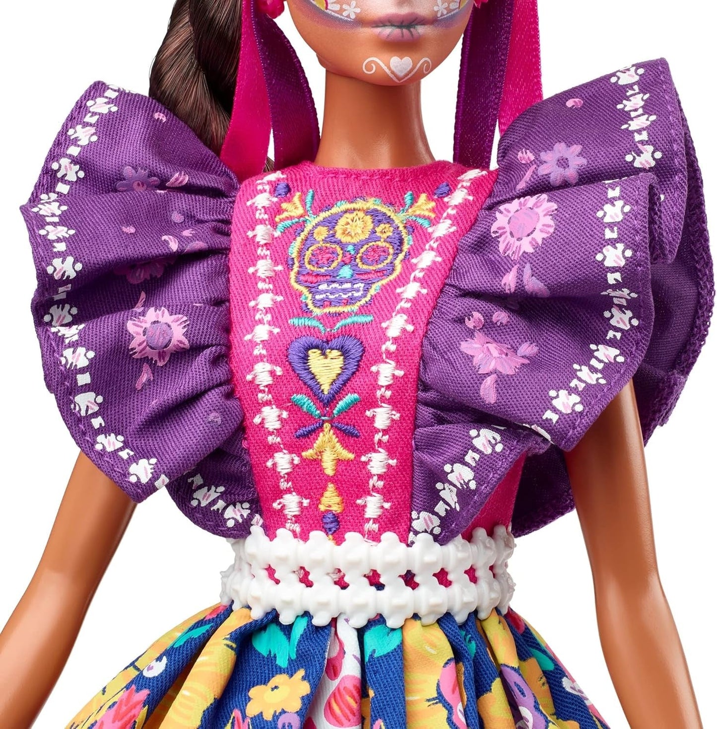 2022 Día De Muertos Barbiepop met gegolfde traditionele jurk, bloemenkrans en Calavera-gezichtsverf, cadeau voor verzamelaars