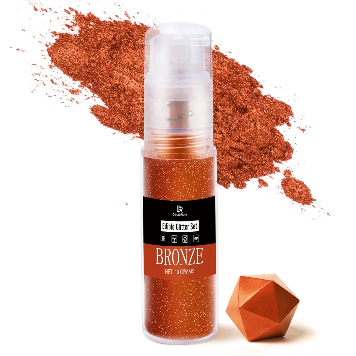 DecoRom, eetbare glitters, poeder, 10 gram Glitter Naty Shop Bronze