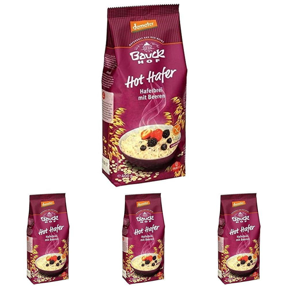 hof Biologische warme haver met bessen, 400 g (pak van 4)