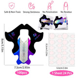 ® 100 nagelsjablonen en 1 vel met 24 doorzichtige zelfklevende schijven voor nagels, nagelverlengingssjablonen, zelfklevende gelnagelverlengingssjablonen, kunstnagelaccessoires