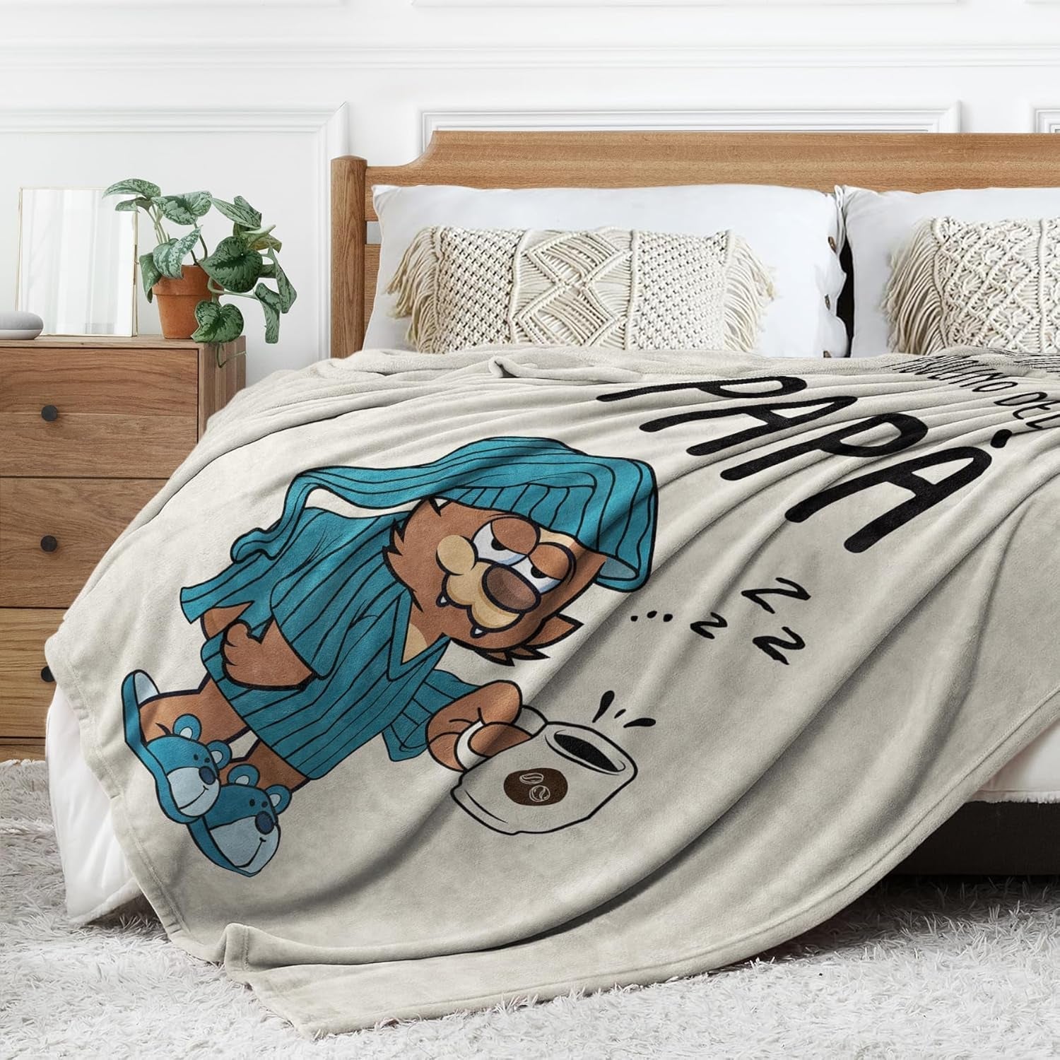 Musaecoin papa cadeau, papa verjaardagscadeau, cadeau-ideeën voor papa, cadeaus voor papa, 50-60 inch flanellen deken, kerstcadeau voor papa, vaderdagcadeau Bedden en dekens musaecoin