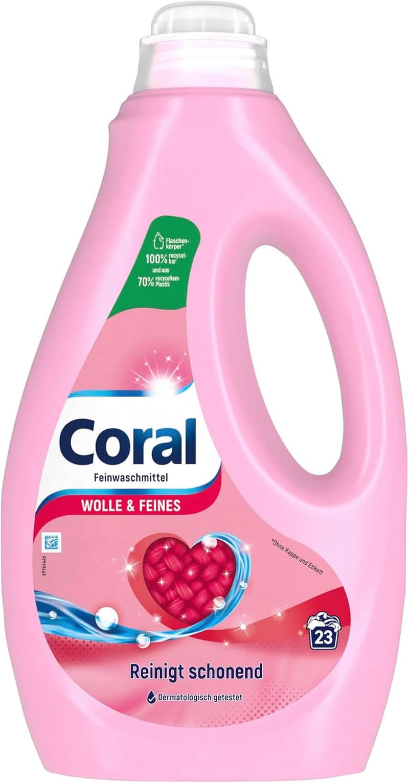 Coral delicaat vloeibaar wasmiddel voor wol en fijne was, 23 wasbeurten, 1,15 liter Wasmiddelen Naty Shop 1,15 liter