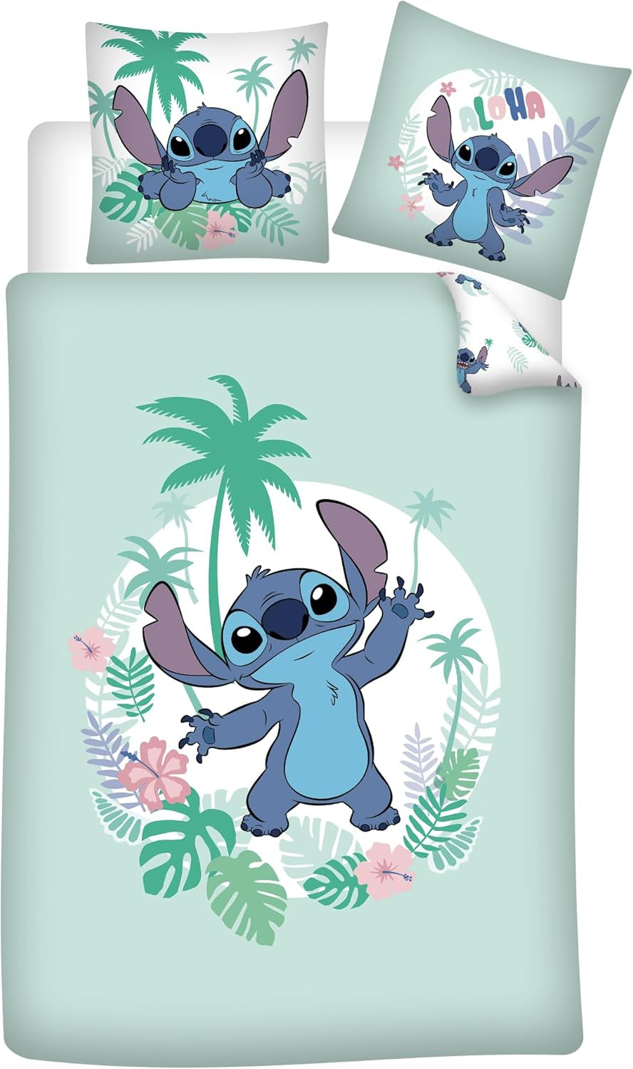 Stitch kinderbeddengoed, omkeerbare hoes 100% katoen Beddengoed - kinderen Naty Shop Standaardtitel