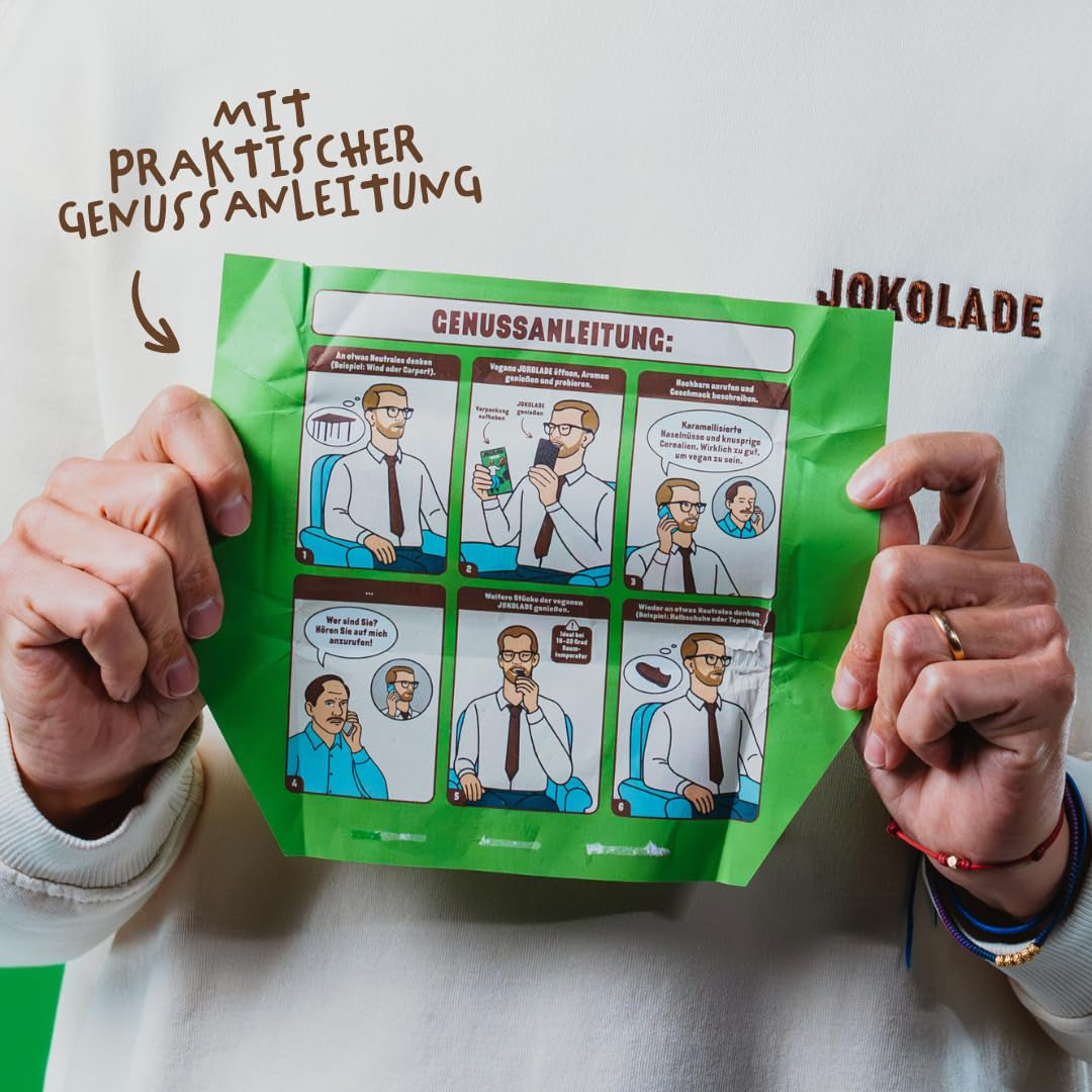 JOKOLADE 12 repen x 140g Voordeelverpakking | Met gekarameliseerde pinda's en knapperige ontbijtgranen | Veganistisch en cacaovrij