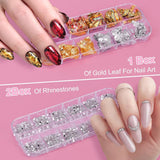 53 Blätter Nagelsticker, Nail Art Pinsel en decoratieset, 15 PCS Pinsel, 5 PCS Dotted Pennen, Strasssteine, Blattgold voor Nagelkunst, Nagel Pailletten, Nagelkunstwerkzeuge en decoratiesets