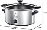Russell Hobbs slowcooker, 3,5 liter antiaanbaklaag, roestvrij staal, 3 temperatuurinstellingen en warmhoudfunctie, 160 W slowcooker Naty Shop