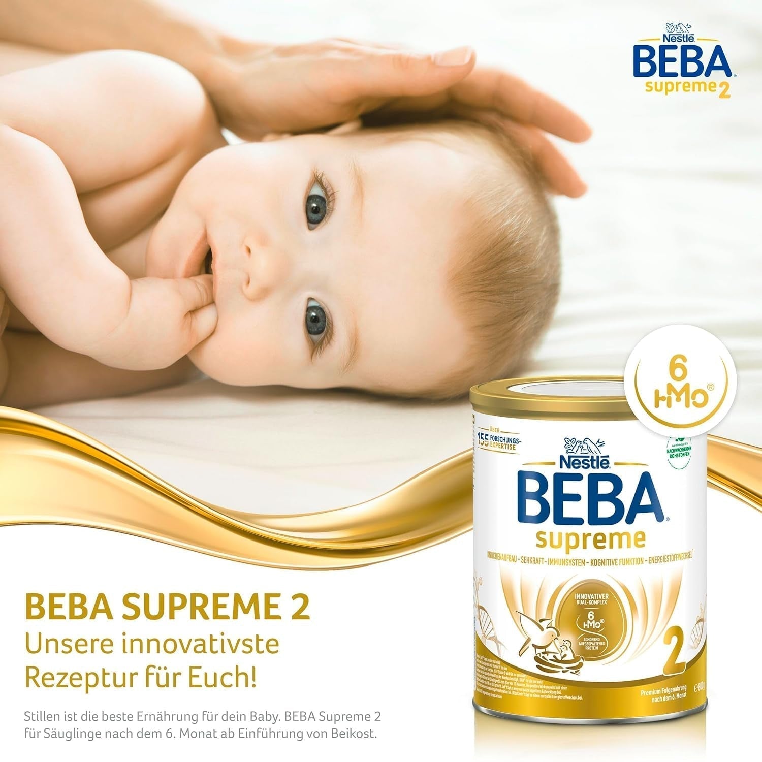 BEBA SUPREME 2 Opvolgmelk na 6 maanden, alleen lactose, palmolievrij, verpakking van 6 (6 x 800g) Naty Shop
