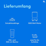 Nutribullet Personal Blender, Der Leistungsstärkste Mixer Für Eine Portion, 1000 Watt en Leiser Motor, 900 Ml Becher Aus Tritan Renew, Leuchtende Touch Bedienknöpfe, Dunkel Grau Bucatarie Naty Shop