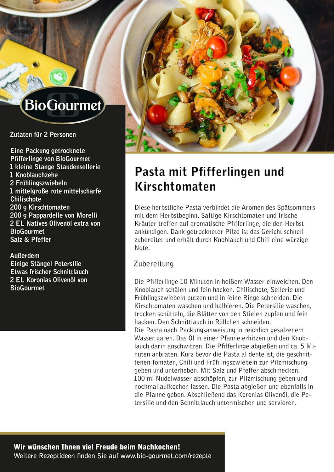 BioGourmet Pappardelle met Tarwekiemen - Biologische Brede Pasta voor Stoofschotels en Sauzen - met Extra Voedingsstoffen | 500 g Biologisch en Veganistisch