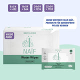 Naïf - Plasticvrije vochtige doekjes - 864 stuks (16 pakjes van 54 doekjes) - Verzorging voor babybilletjes, lichaam en gezicht - 99% water - 0% parfum en alcohol