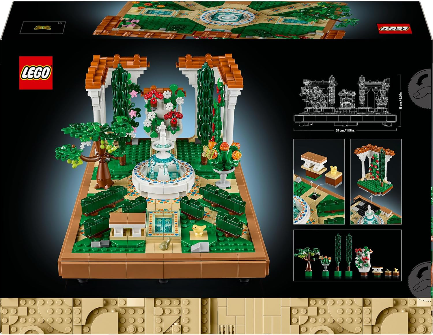 LEGO Icons Fountain Garden - Miniatuurbouwset voor volwassenen met bladeren, cipressen, bomen, wijnranken, bloemen - Creatief verjaardagscadeau-idee, housewarming-cadeau voor dames, heren - 10359 Bouwsets Beuche in LEGO-Store