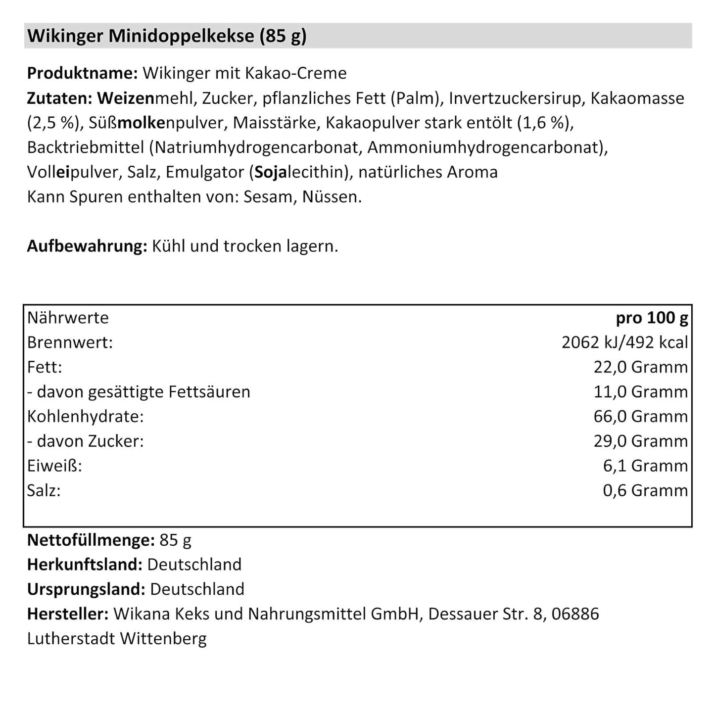 Viking met cacaoroom, 85 g